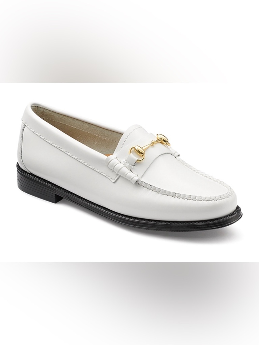 G.H.Bass WEEJUNS LEANNA WHITE HORSEBIT LOAFER SHOE US 7.5 $185 NEW